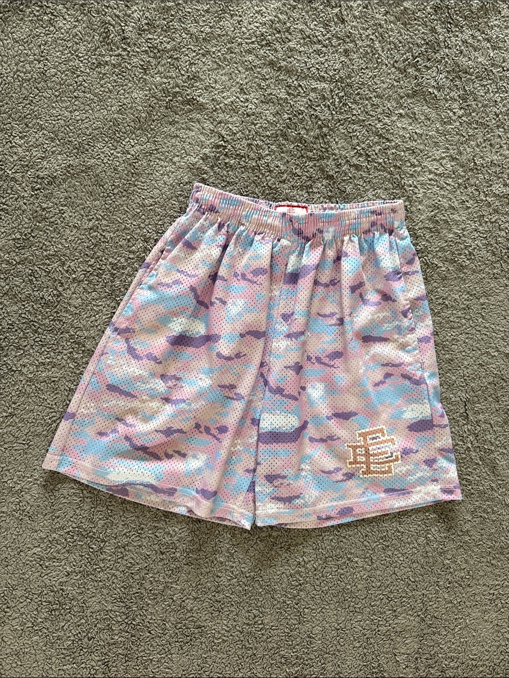 Eric Emanuel Kids Pastel Camo Mesh Shorts - Pink, Blue, Purple - Picture 1 of 4